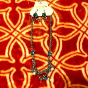 💖4/$20 Turquoise Beaded Necklace & Earring Set